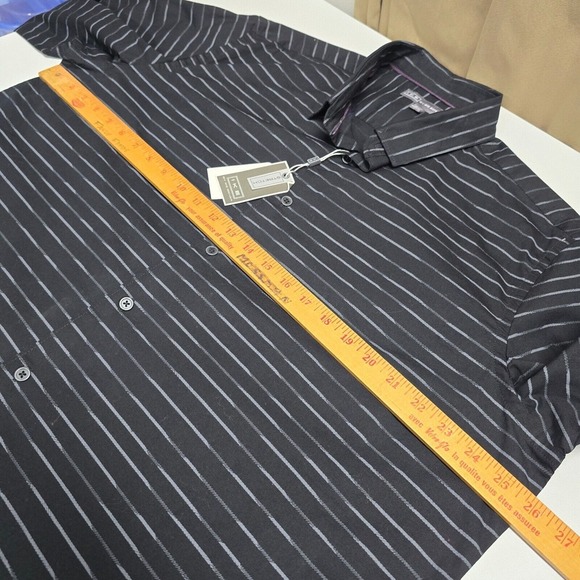 Ike Behar Shirt Mens XL Black Stripe Button Up Long Sleeve Office Staple Classic - Picture 10 of 13